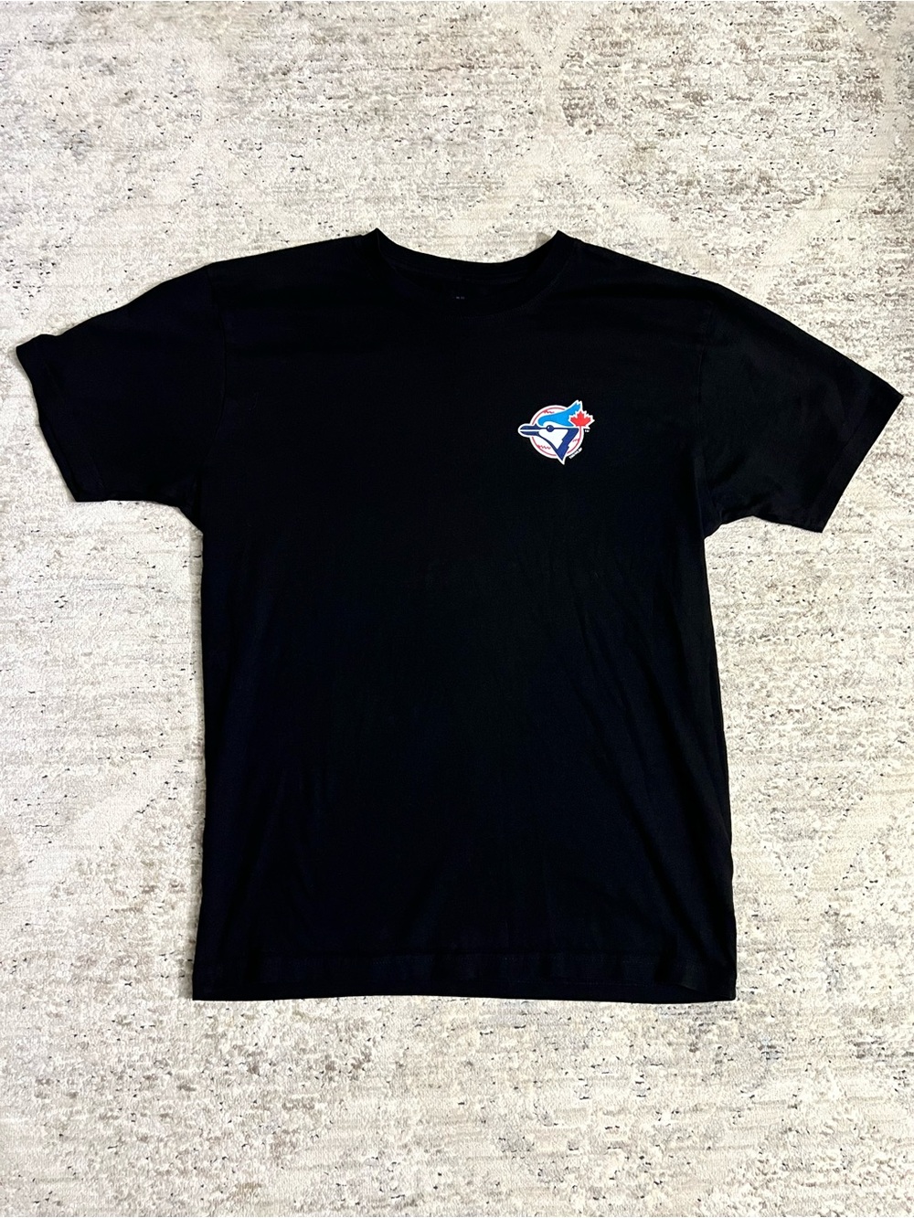 MLB Black Short Sleeve Crewneck Tee with Blue & Red Team Logo size M
